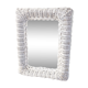 White rattan mirror 27x40cm