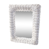 Miroir rotin blanc 27x40cm