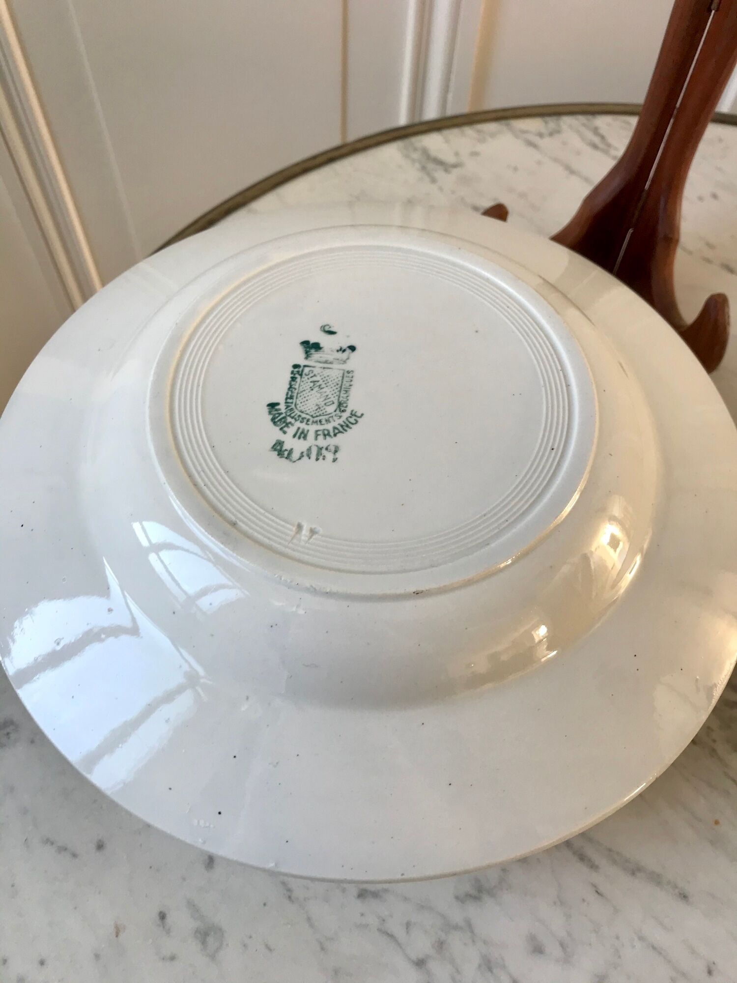 Lot of 6 hollow plates Terre de Fer Saint-Amand late nineteenth