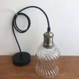 Pendant Light With Vintage Twisted Glass Globe Electrical System New