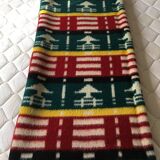 Wool blanket 230 X 250 geometric patterns and 70's fir trees