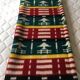 Wool blanket 230 X 250 with geometric patterns and 70's trees.