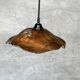 Small pendant light in corrugated teak leaf (Small D:30 H:20)