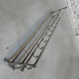 Art Deco wall coat rack with 10 hooks