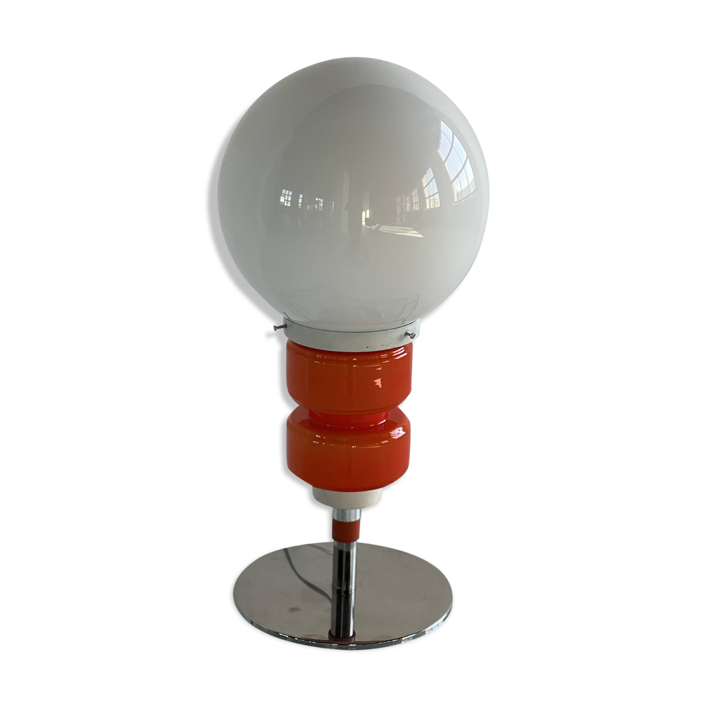 Italian Orange And Metall Floor Lamp, Italy, 1970's
