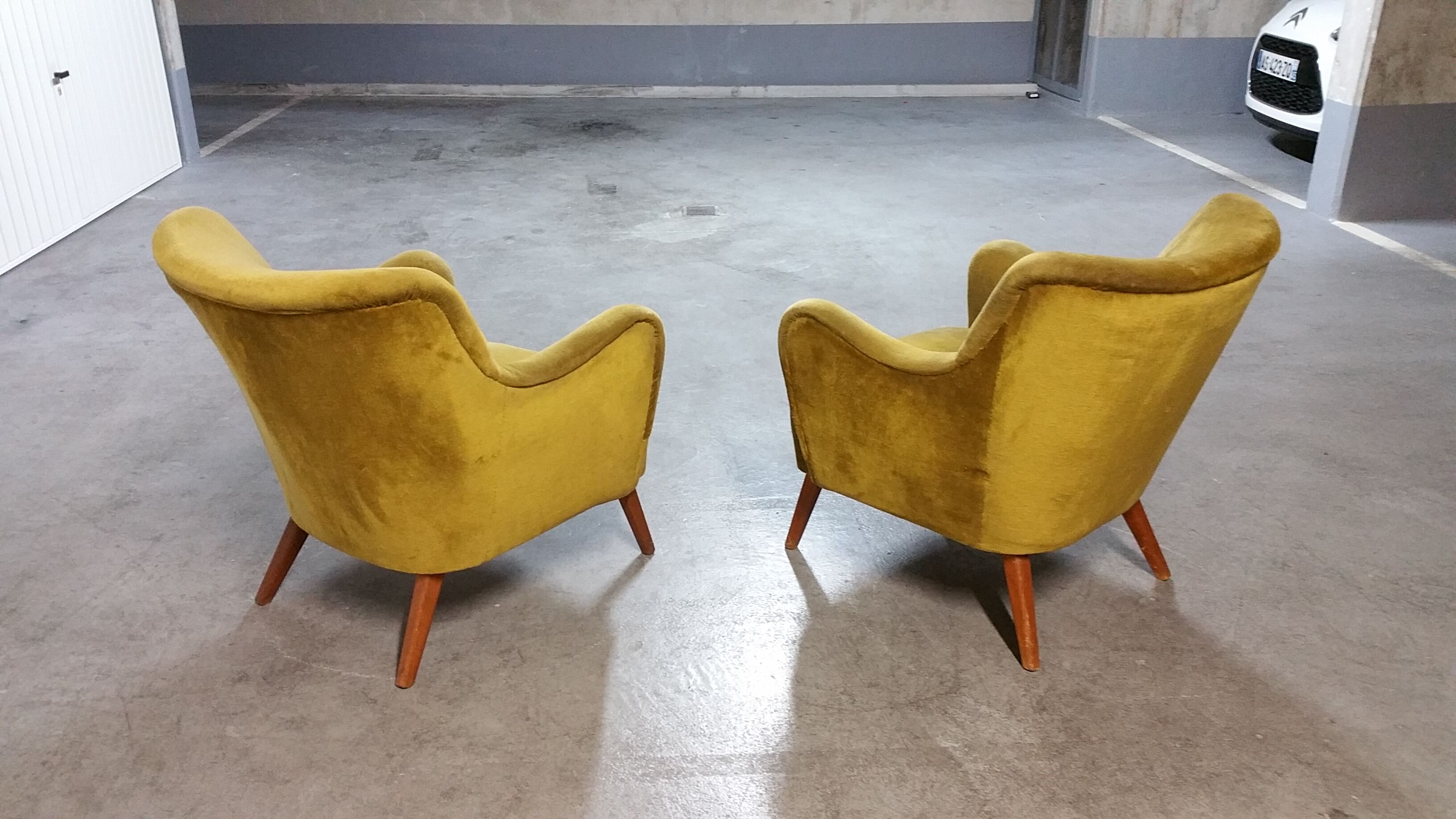 Pair of chairs 50s 60s Design original Italian gold