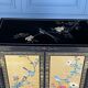 Lacquer furniture china 1960 two doors decor birds and floral black background