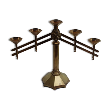 Golden metal chandelier