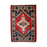 Vintage Persian Carpet Hamadan handmade 1.4' x 1.9' (42cm x 60cm) 1970s, 1C755