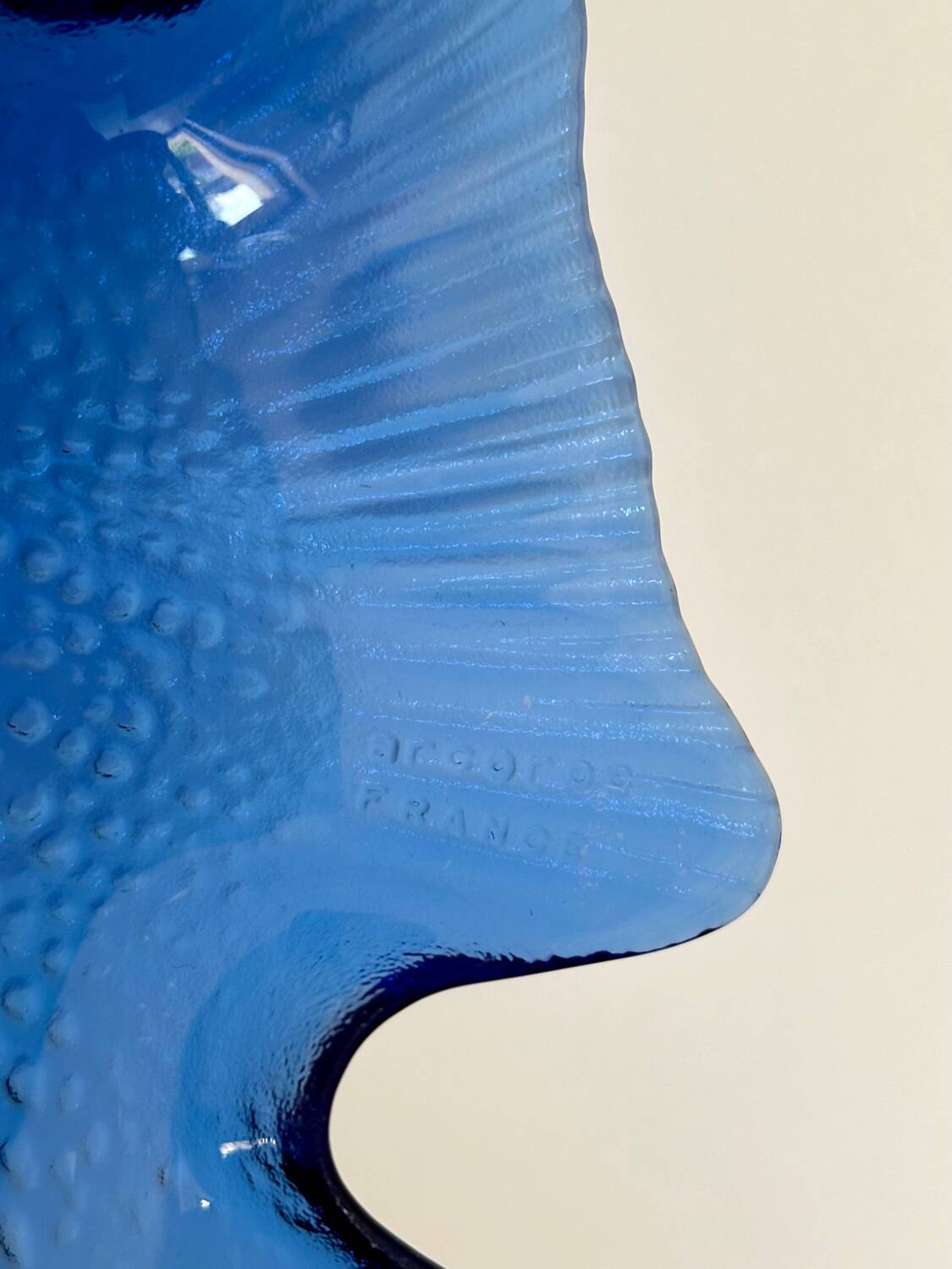 Blue vintage fish dish plate