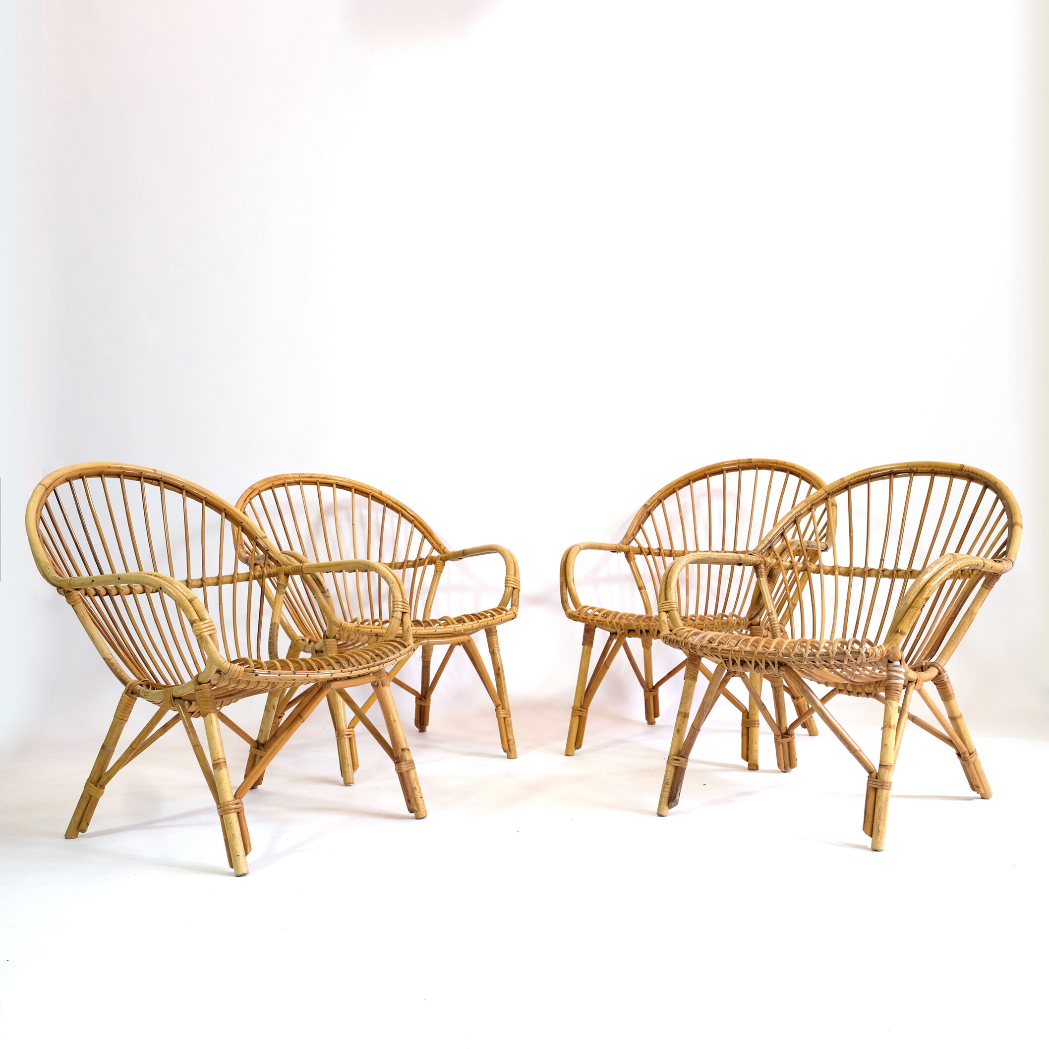 Fauteuil rotin des années 60-70