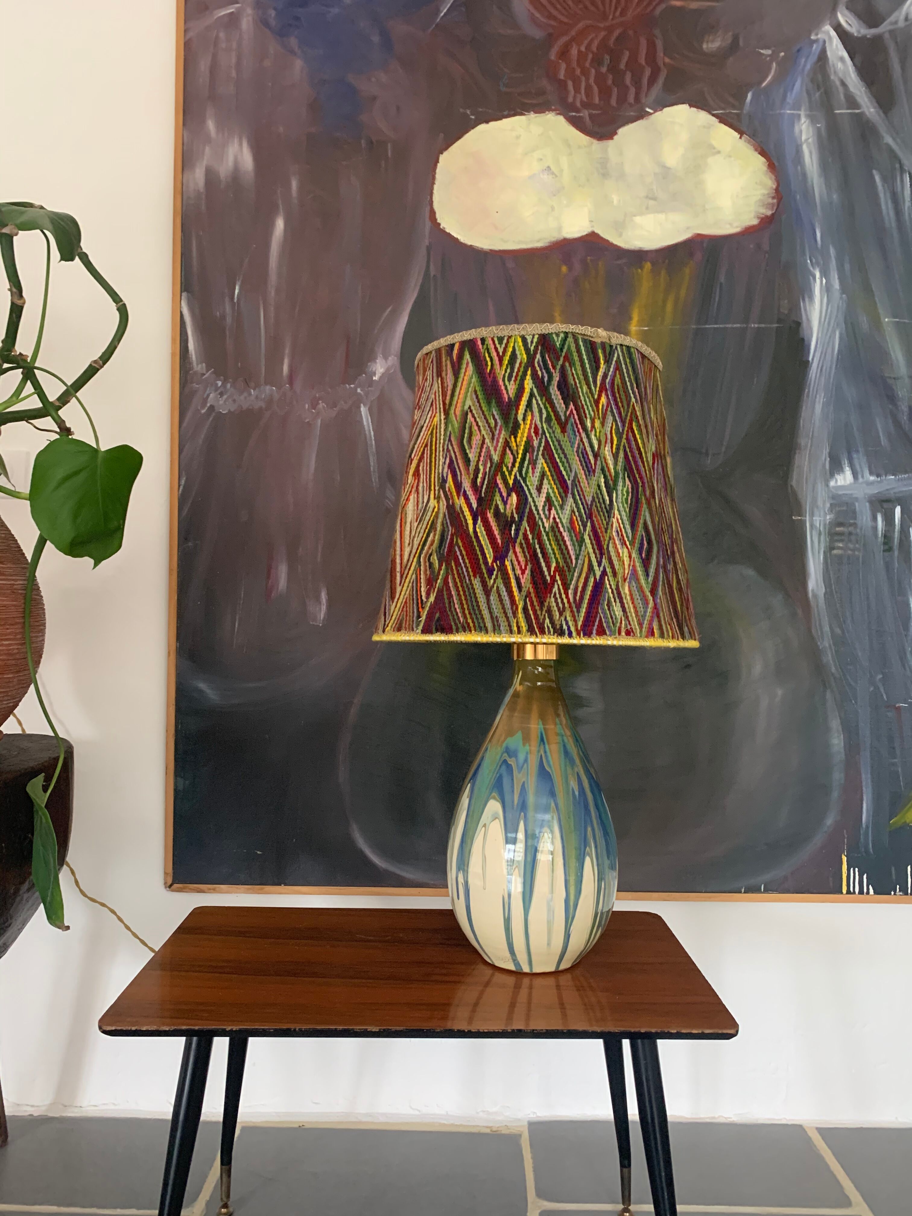 Vintage signed ceramic lamp