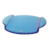 Blue glass dish by Gunnar Ander 1970