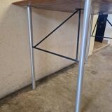 Etienne Fermigier (1932-1973) Aluminium table and black lacquered metal 1960