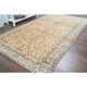 Vintage Turkish handmade wool cotton orange rug 147x251