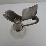 old ewer/carafe in crystal and tin