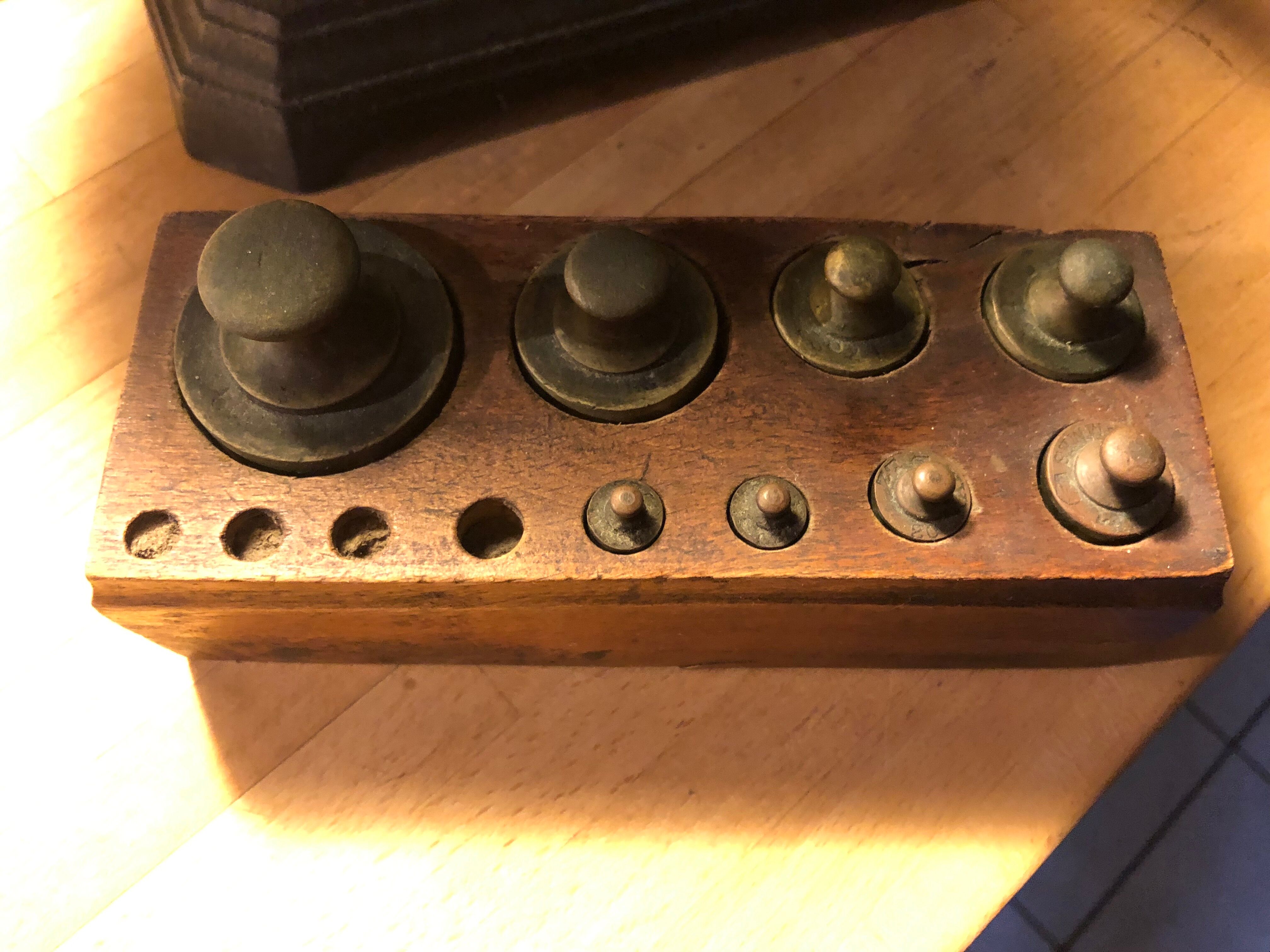 Old cast iron scale with weight