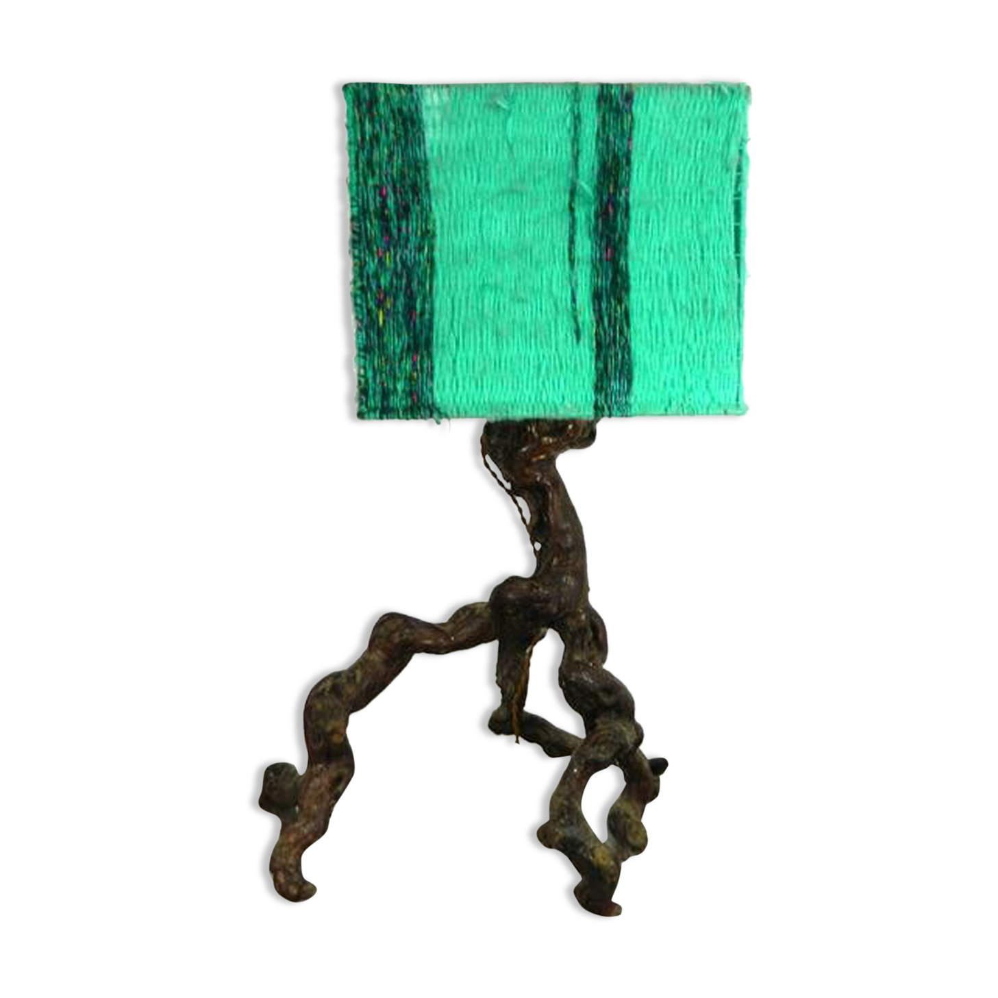 Large wooden lamp of vine stump