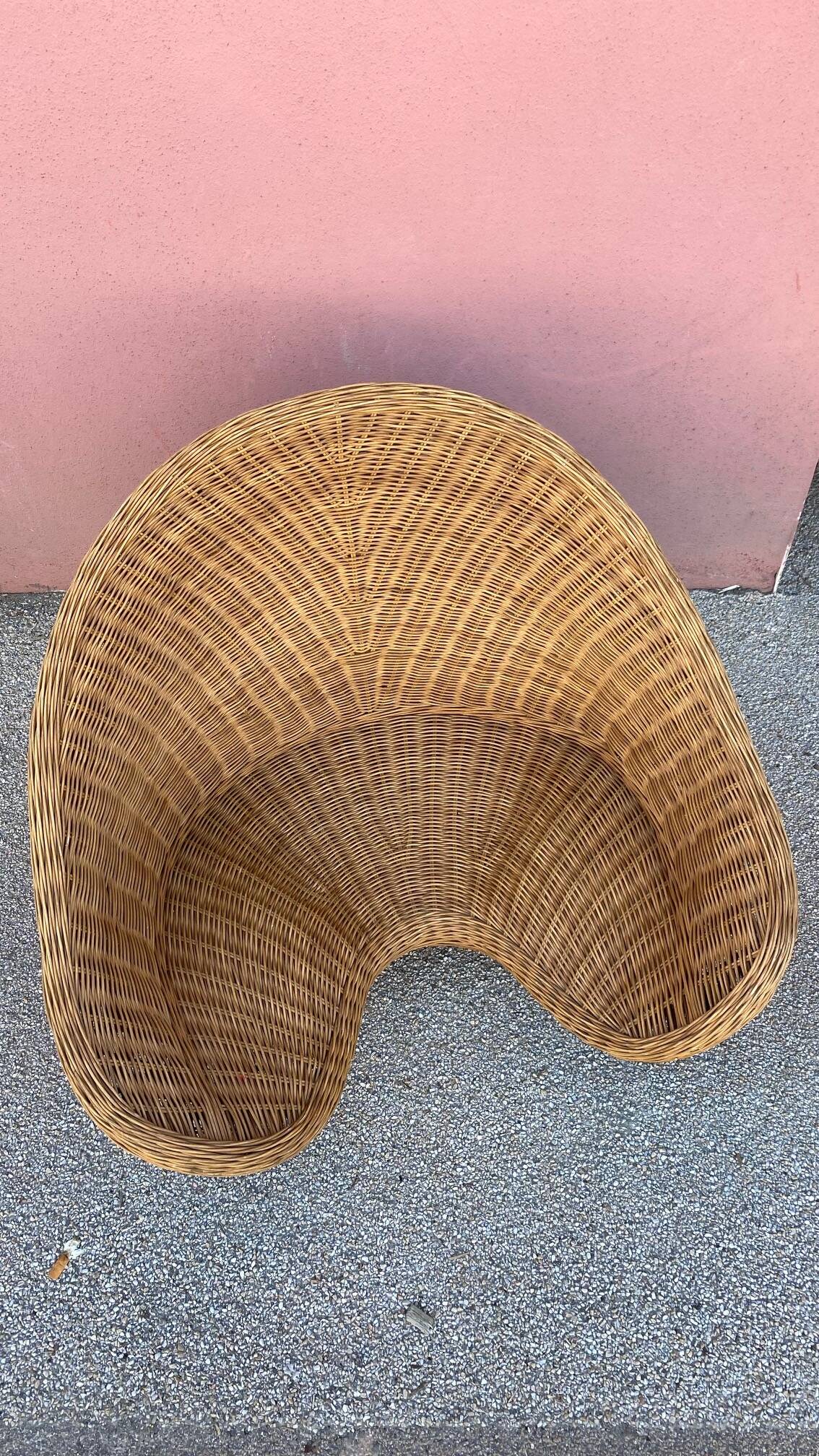 1970s rattan lotus meditation chair
