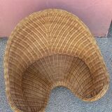 1970s rattan lotus meditation chair