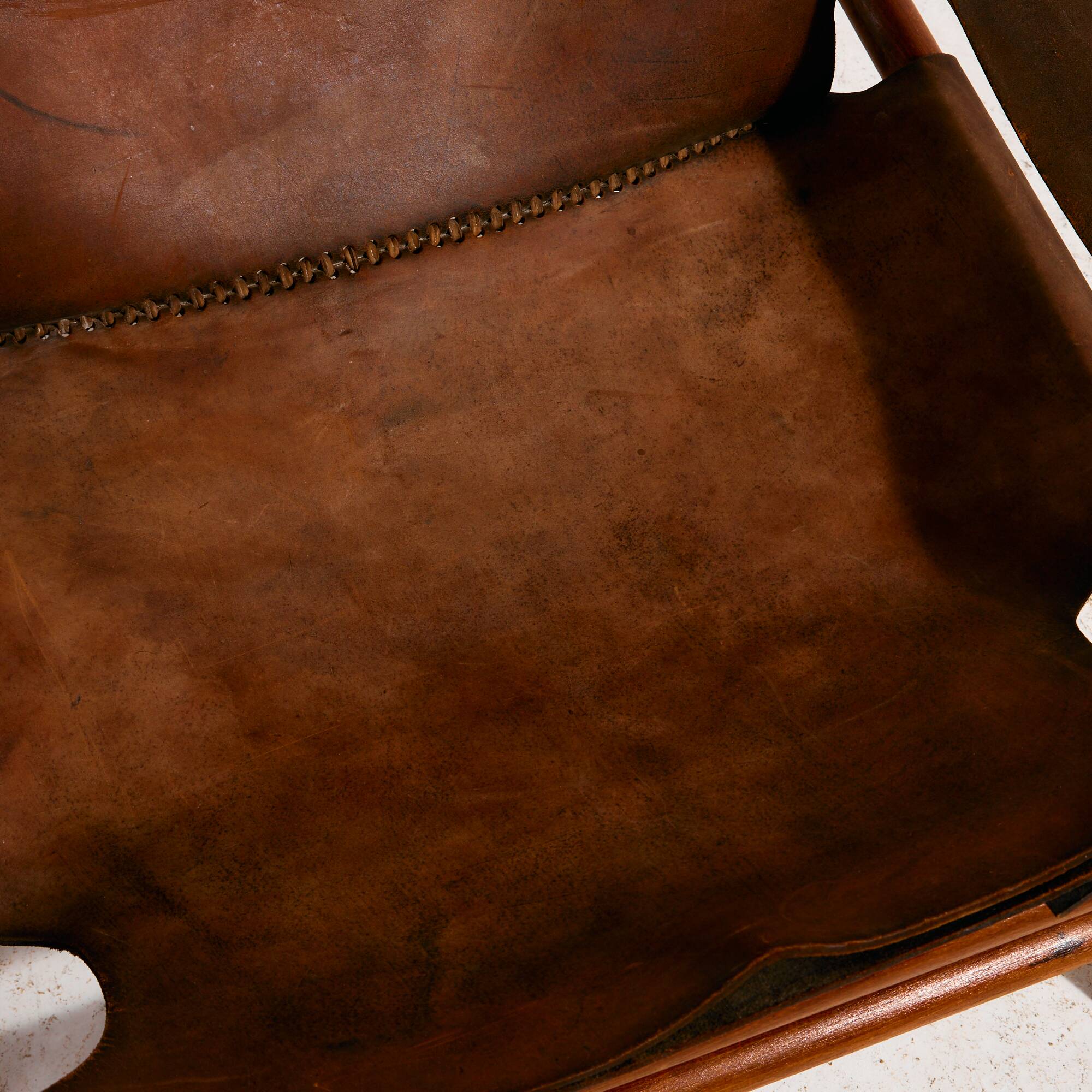 Hungarian calf leather lounge chair