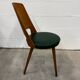 Vintage Baumann chair from the 1950s - curved wood and green seat.