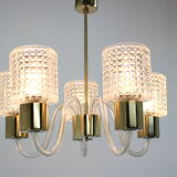 Mid-century glass chandelier,Kamenický Šenov 1970´s.