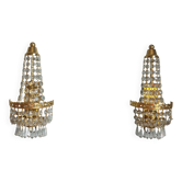 Pair of vintage Presiosa crystal wall lights