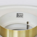 Brass coloured aluminium pendant light from Lyskaer. Denmark 1970s