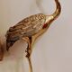 Vintage heron in gilded and solid brass