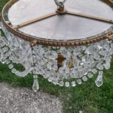 Bronze ceiling chandelier with crystal grapevines diam 30 cm
