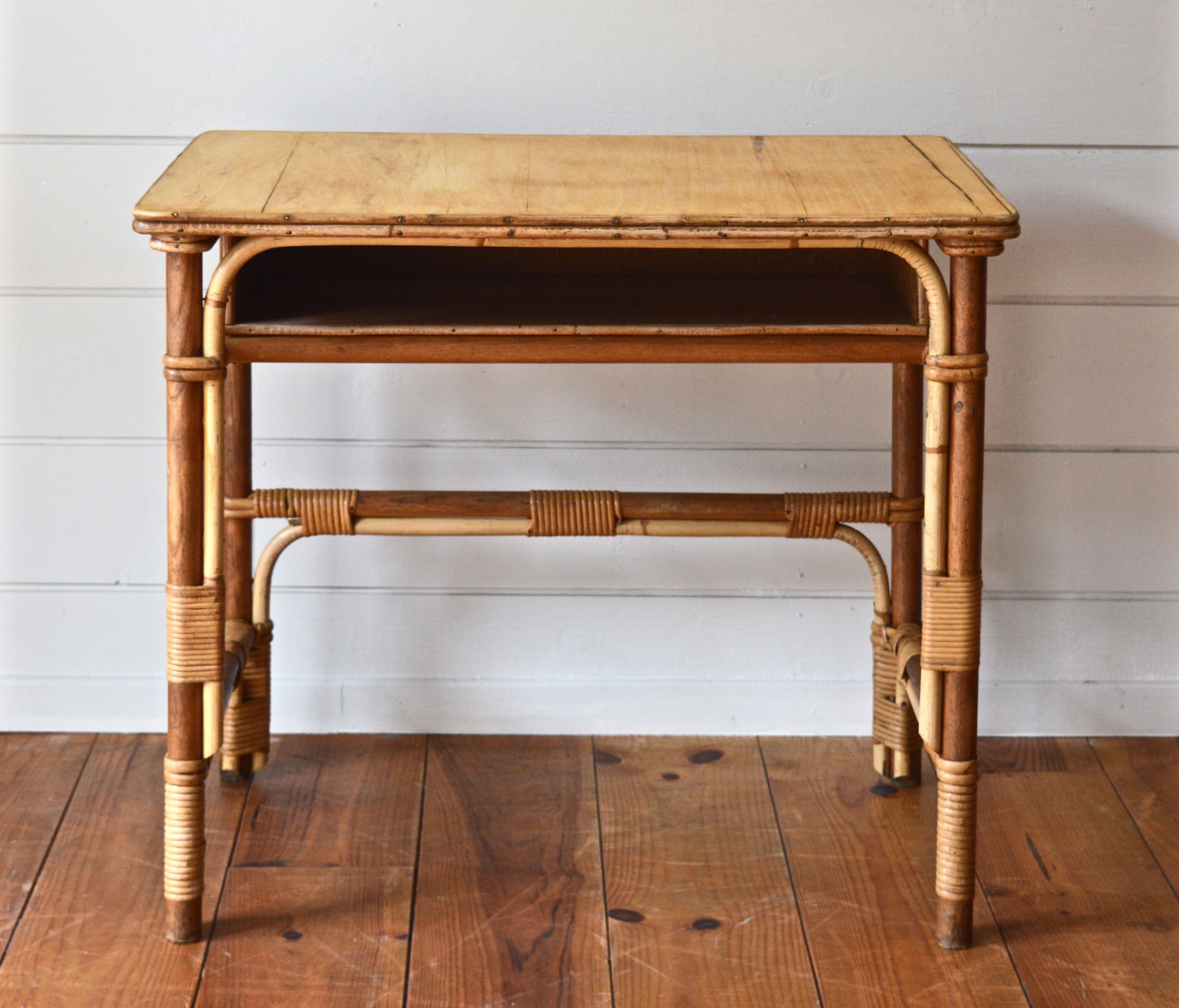 Rattan and wicker desk