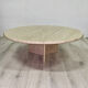 Round travertine coffee table, Italy 1970s