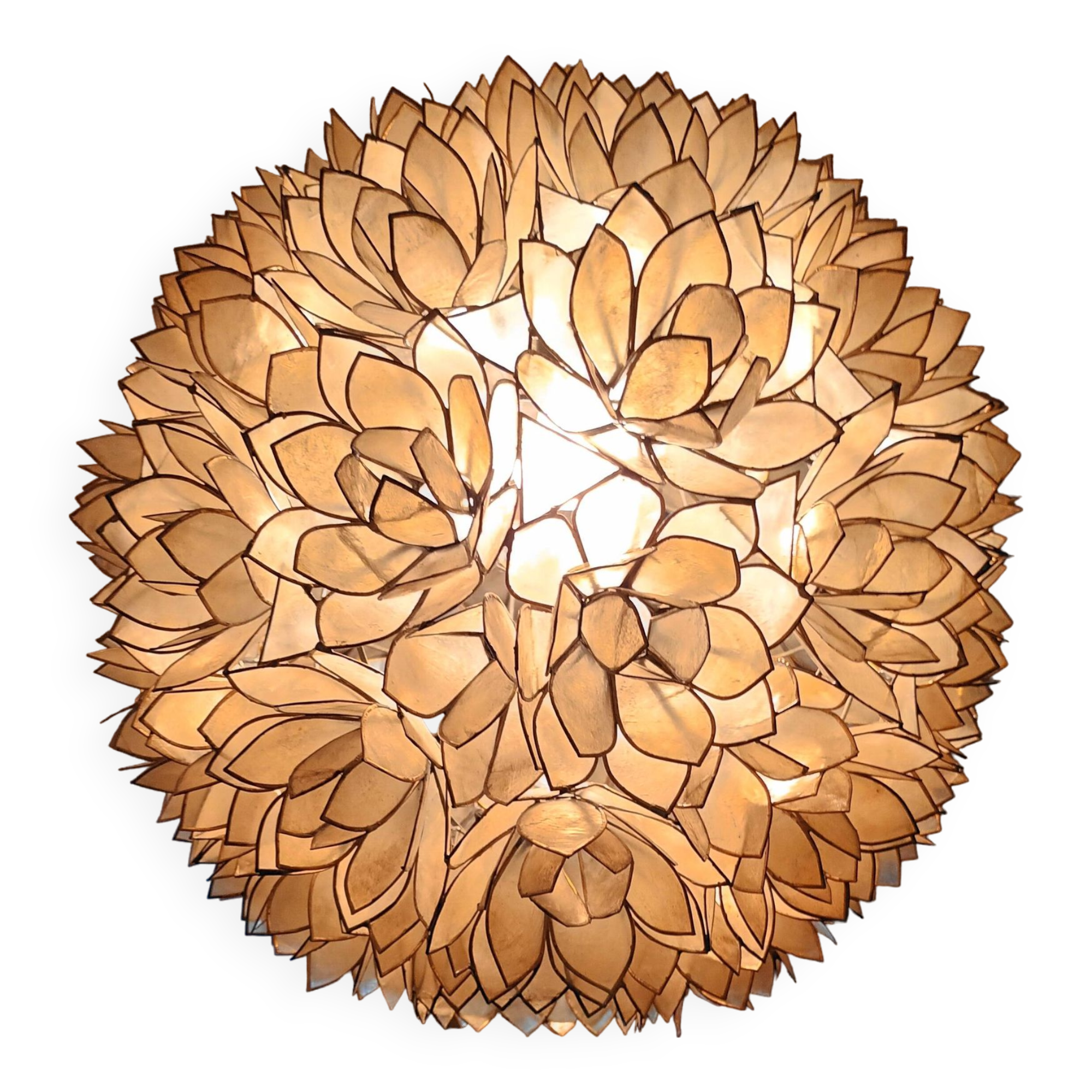 Capiz mother-of-pearl chandelier for Rausch, 1960s