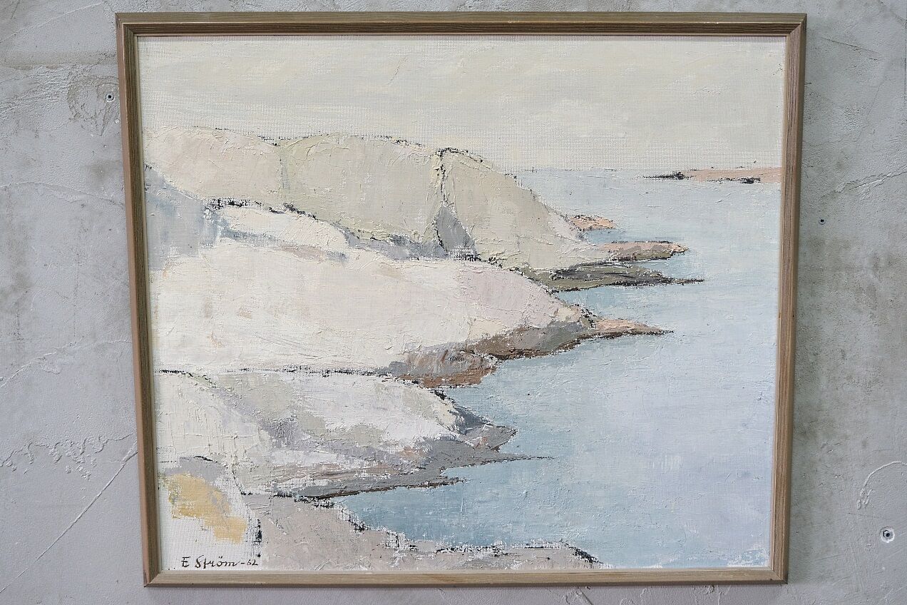 Erik Ström, Swedish Impressionist Painting, Oil on Canvas, Framed, 1962.