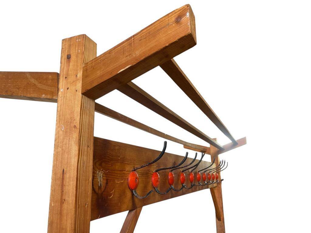 Vintage XL double-sided coat rack with 20 hanging points