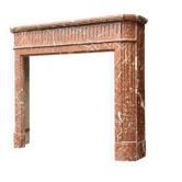 Louis XVI style half-moon fireplace in Rance marble or Royal Red, circa 1880.