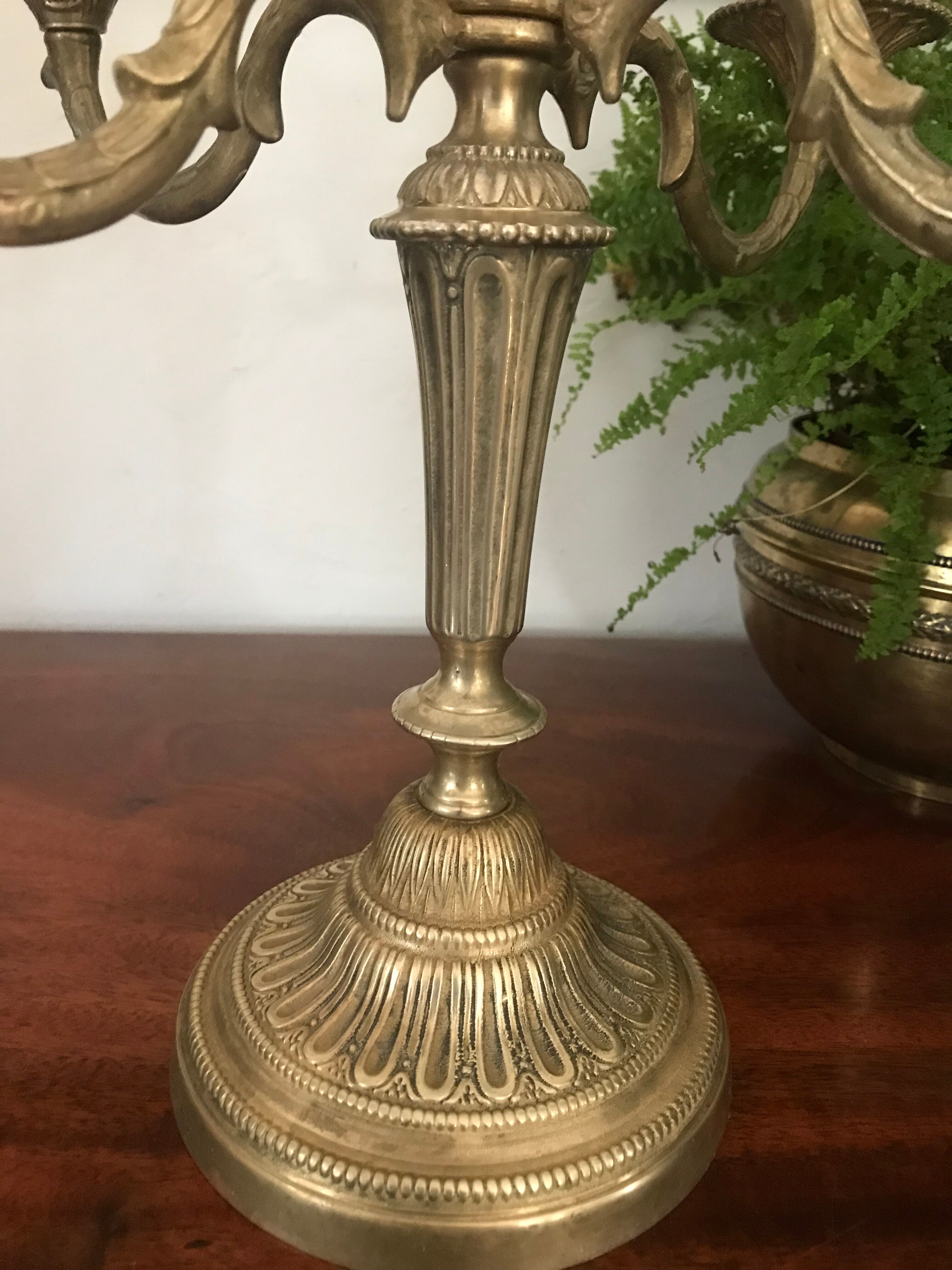 Pair of gilded bronze chandeliers