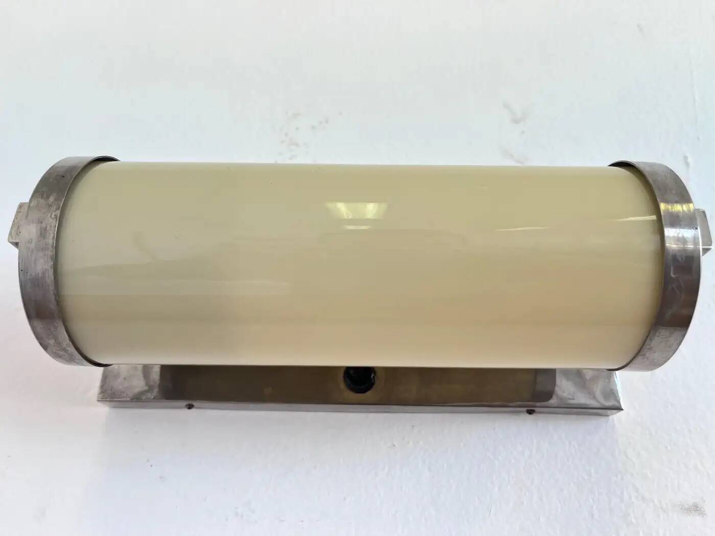 Chrome design Bauhaus wall lamp, 1930s - Czechoslovakia