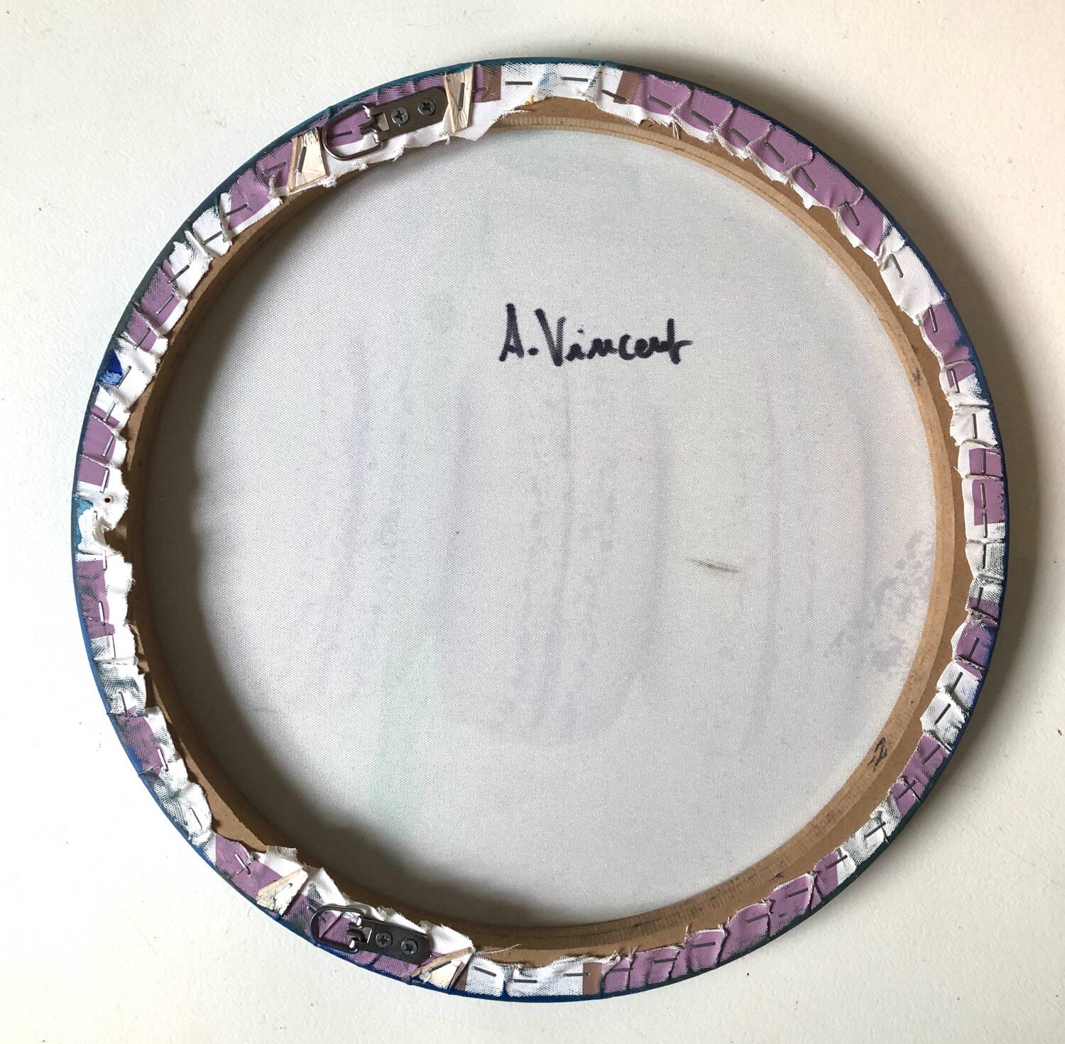 Abstract round blue painting
