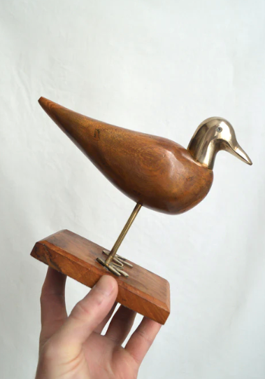Brass and rosewood bird