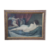 Golden wooden frame with glass 61x83