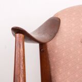 Pair of Scandinavian armchairs in Teak and Fabric, Tyrol model by Gerhard Berg for Westnofa 1960.