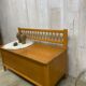 Wooden and wicker box/bench