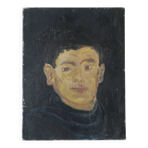 Vintage acrylic portrait on canvas contemporary country decoration