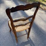 4 wooden country straw chairs