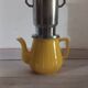 Yellow 1950s coffee pot porcelain and Bakelite selecta