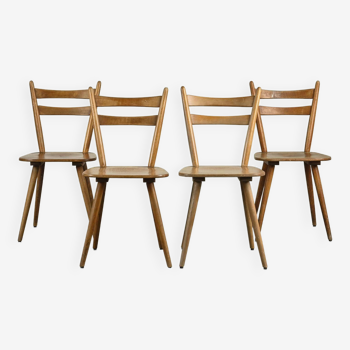 Suite de quatre chaises bistrot, circa 1950