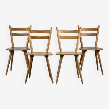 Suite of four bistro chairs, circa 1950