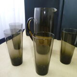 Vintage smoked glass orangeade service